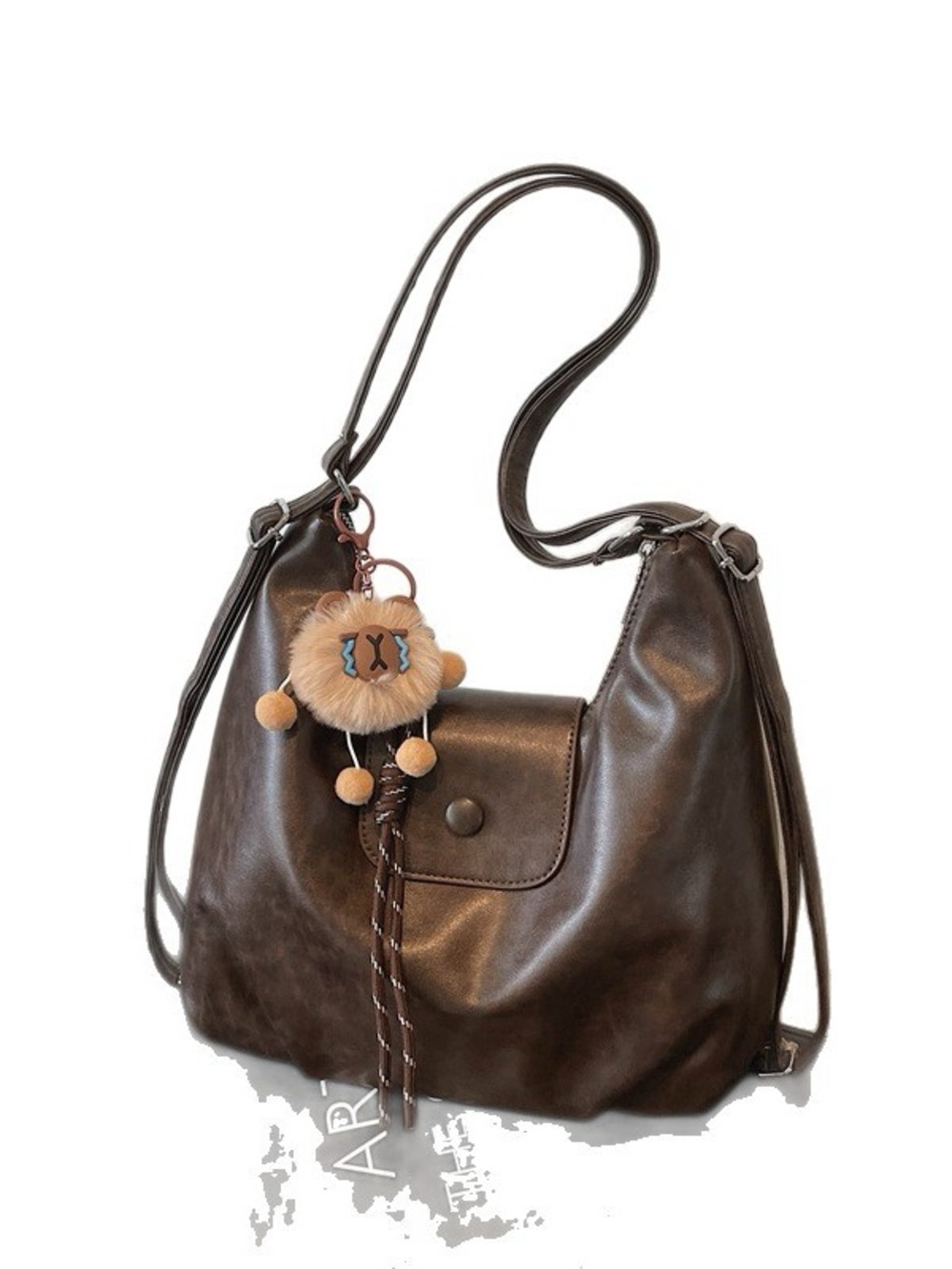 Women's Large-Capacity Vintage Waxed Leather Tote Bag, Multi-functional Shoulder